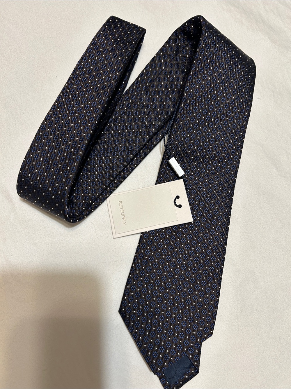 Suitsupply Navy Textured Micro-Dot Men's Tie